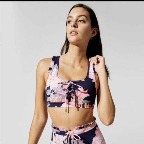 Celestine Lace-Up Ruffle Bra - Picture 1 of 5